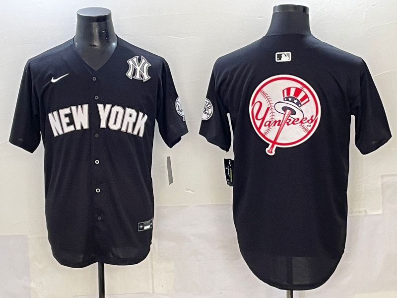 Men 2025 New York Yankees Blank Black Nike MLB Jersey style 0039